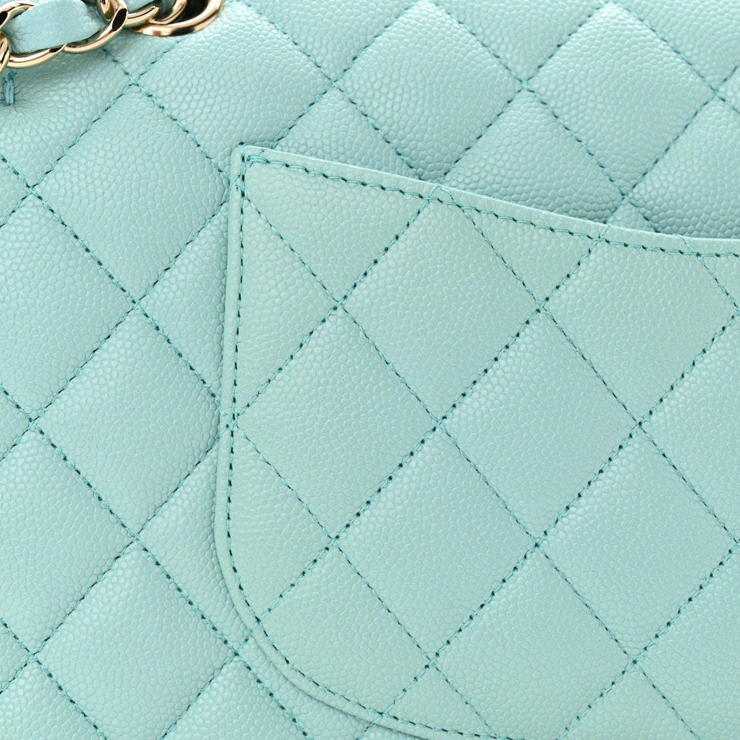 Chanel Caviar Quilted Medium Double Flap Light Blue 12 of 12
