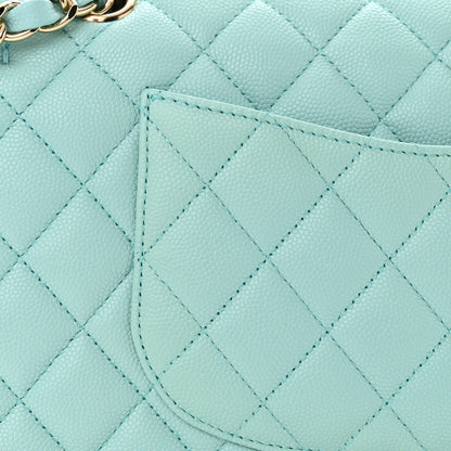 Chanel Caviar Quilted Medium Double Flap Light Blue 12 of 12