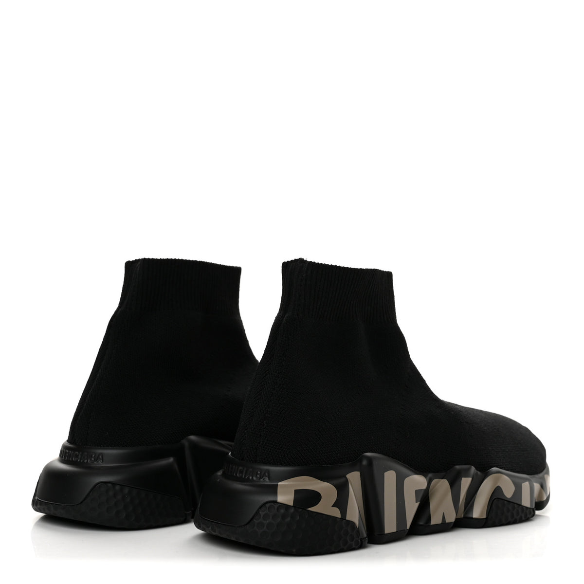 Balenciaga Neoprene Knit Womens Speed Graffiti Sneakers 37 Black Beige 5 of 8