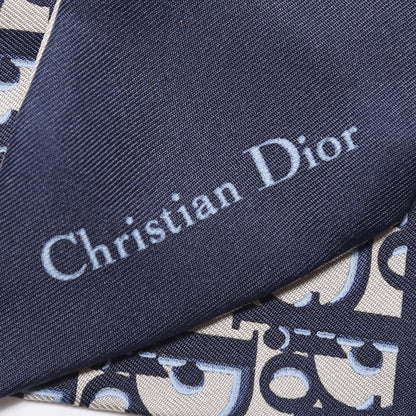 Christian Dior Silk Oblique Mitzah Scarf Blue 4 of 4