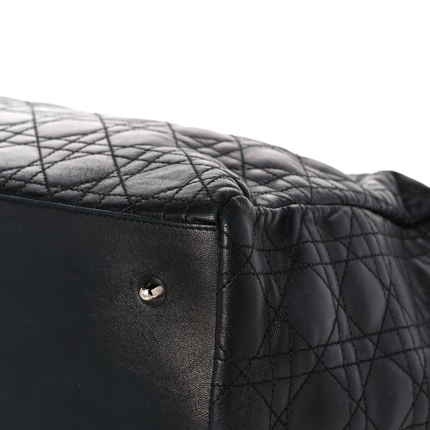 Lambskin Cannage Large Dior Soft Shopping Tote Black