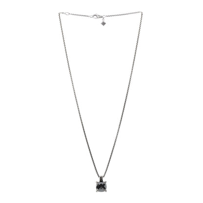 David Yurman Sterling Silver Diamond Hematine 11mm Chatelaine Pendant Necklace 3 of 4
