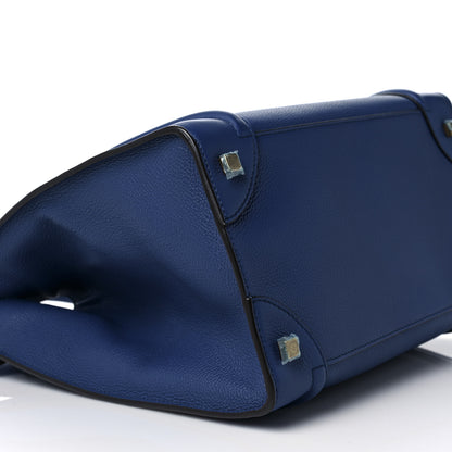 Celine Drummed Calfskin Mini Luggage Indigo 10 of 14