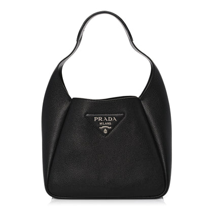 Prada Vitello Daino Dynamique Hobo Black 1 of 16