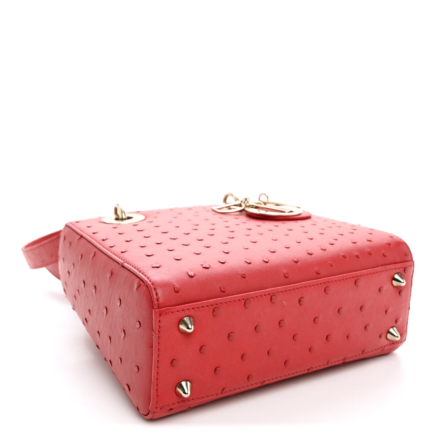 Christian Dior Ostrich Small Lady Dior Red 4 of 9
