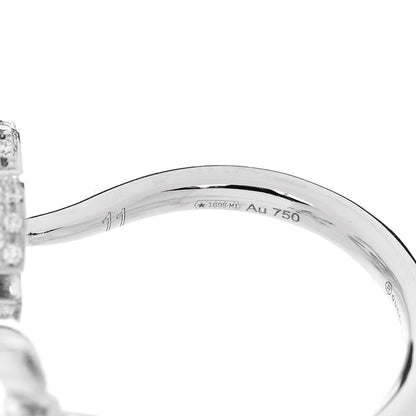Gucci 18K White Gold Diamond Flora GG Open Ring 51 5.75 6 of 6