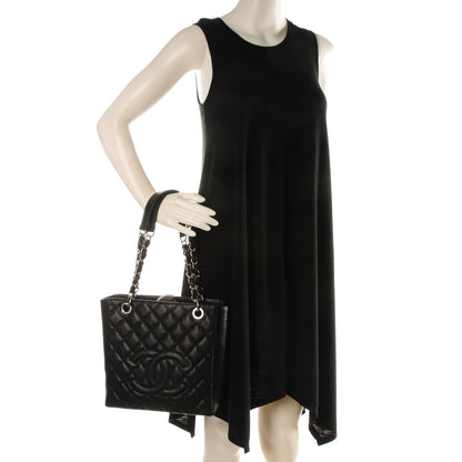 Chanel Caviar Quilted Petit Shopping Tote PST Black 2 of 7