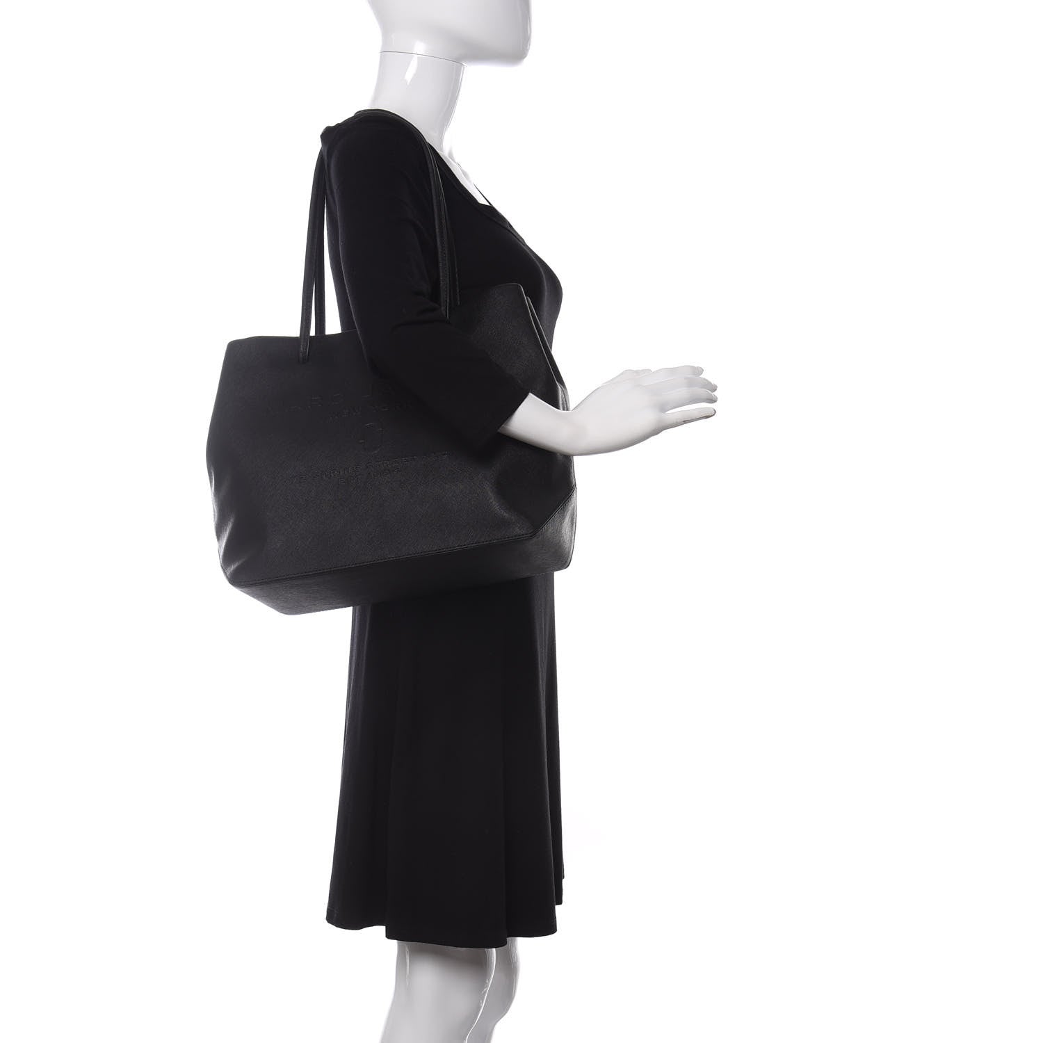 Marc Jacobs Calfskin Embossed Logo East West Shopper Tote Black 2 of 10