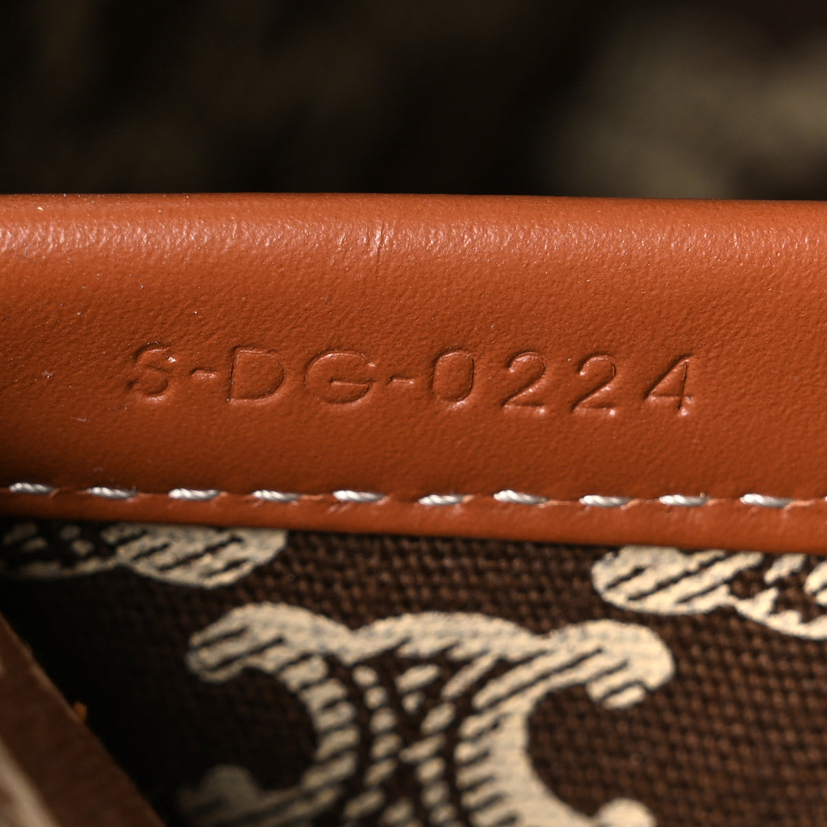 Canvas Calfskin Triomphe Print Large Cabas Thais Brown