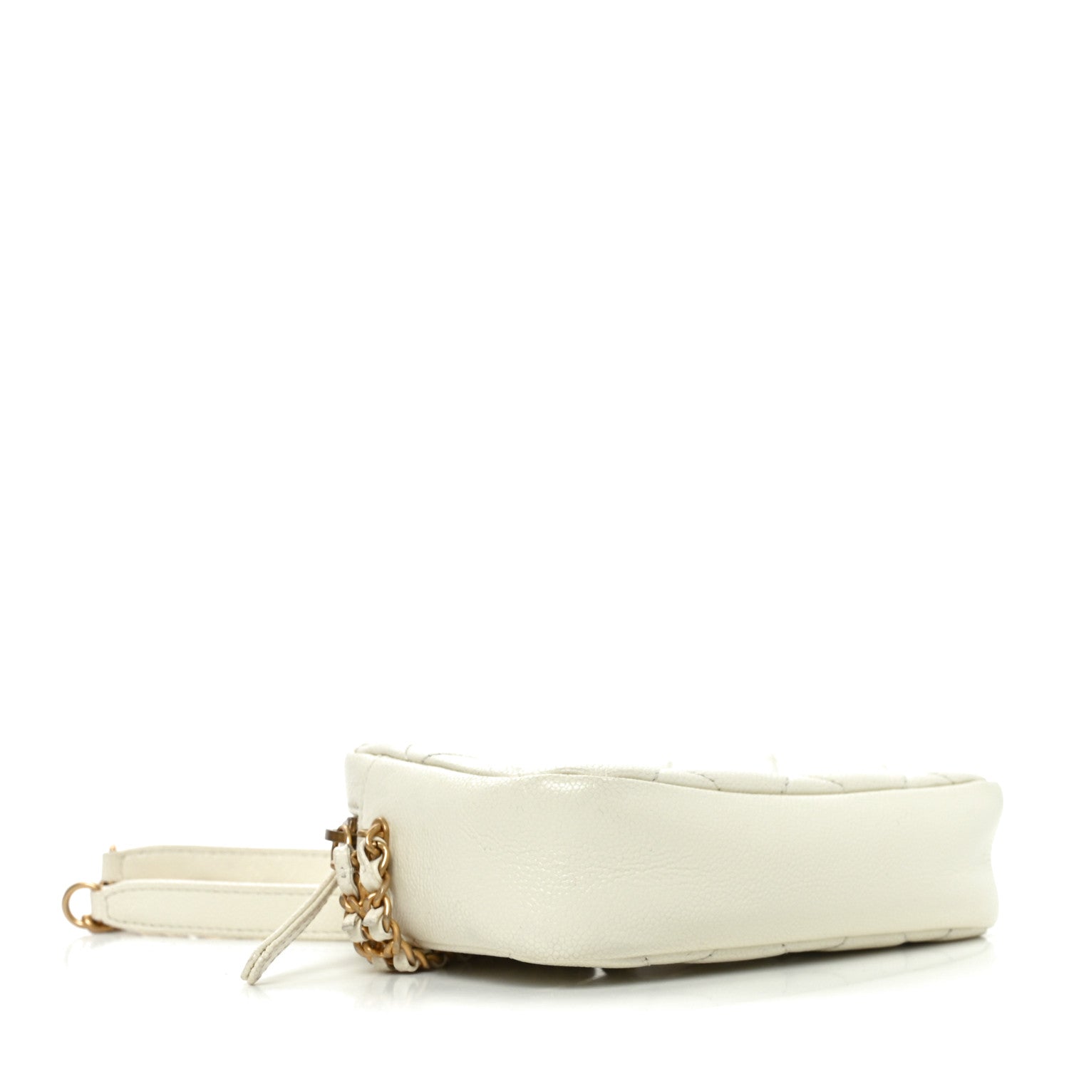 Chanel Shiny Caviar Quilted Chain Melody Camera Bag White 4 of 11