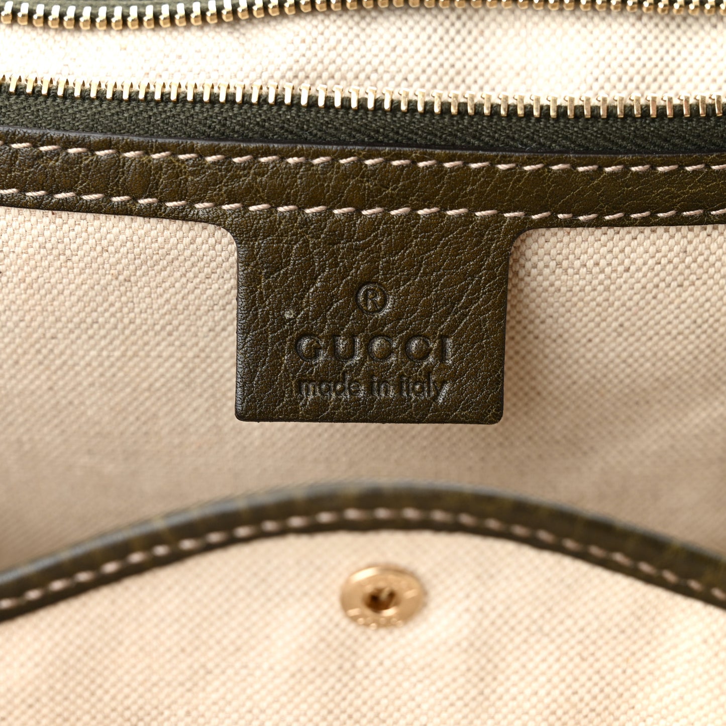 Calfskin Large New Bamboo Top Handle Bag Olive Green