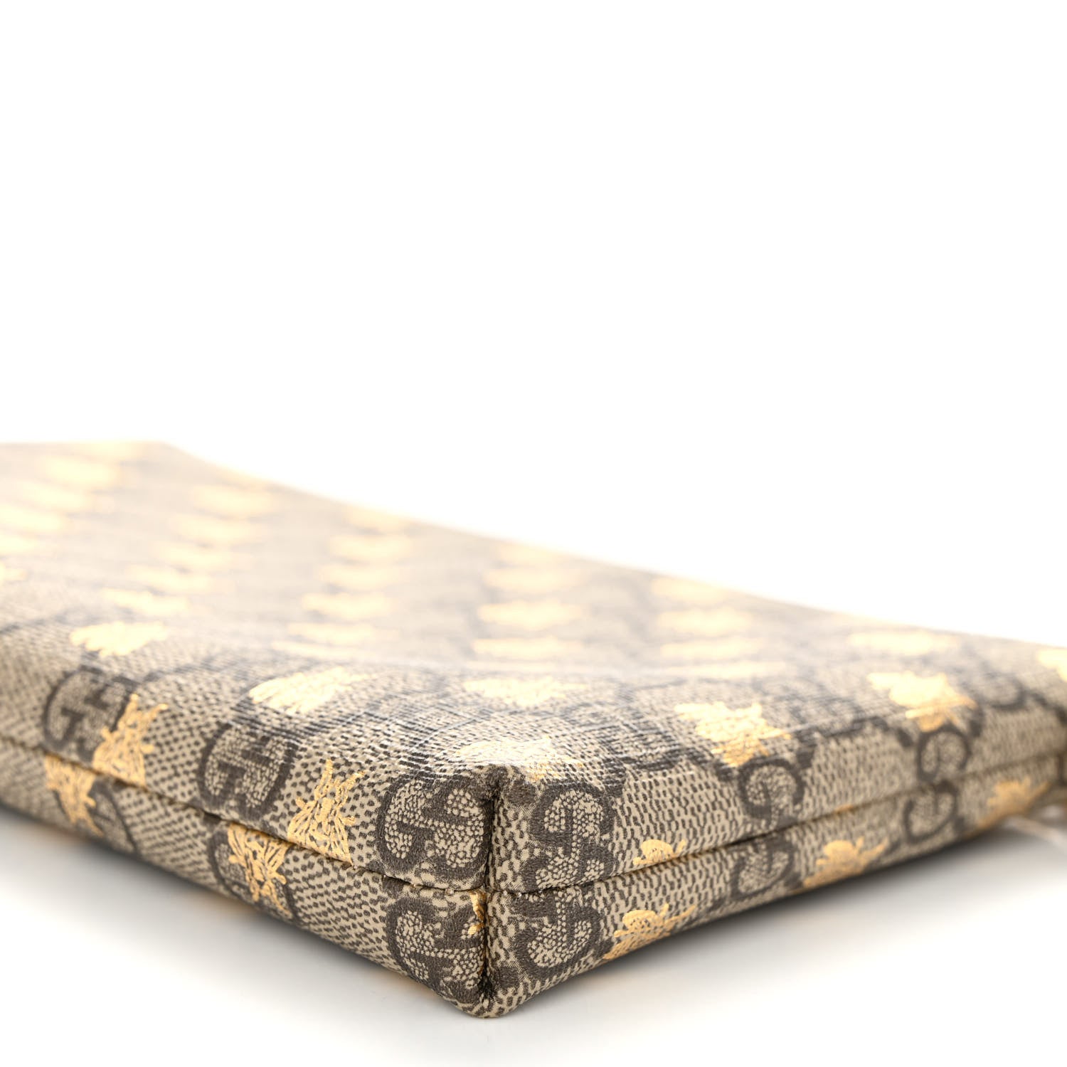 Gucci GG Supreme Monogram Bees Wrist Wallet Beige Black 9 of 12
