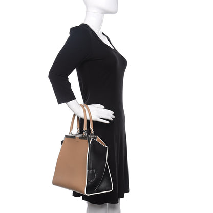 Fendi Vitello Baltico Dolce Petite 3Jours Tote Sand Black 3 of 14