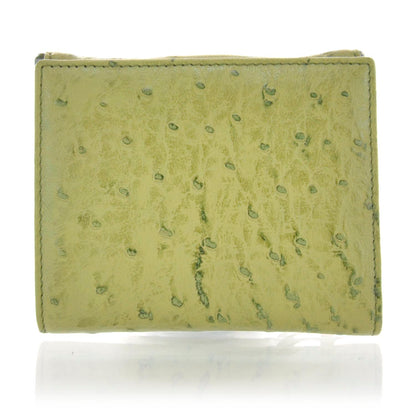 Christian Dior Ostrich Saddle Compact Wallet Green 3 of 7