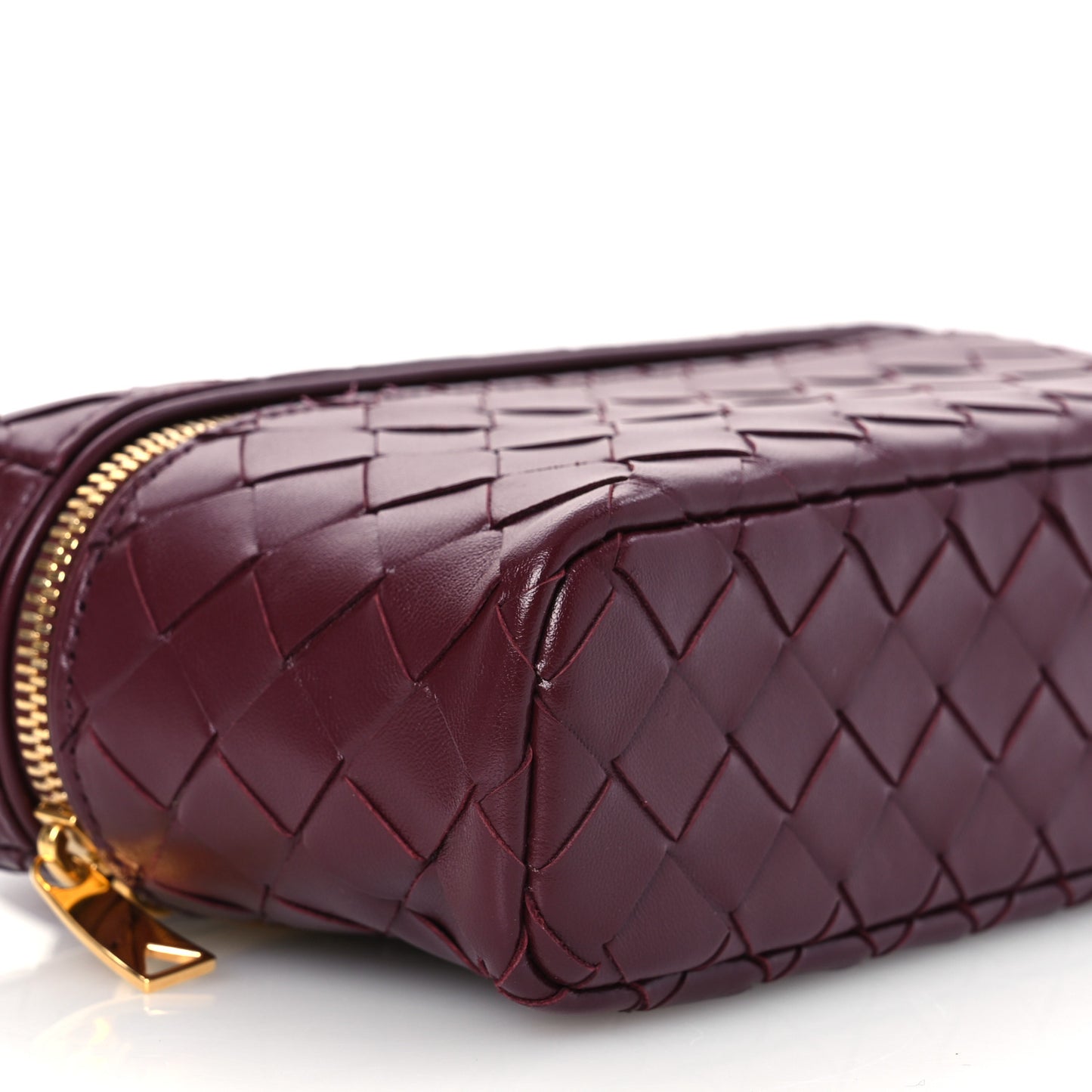Calfskin Intrecciato Bang Bang Vanity Case Mahogany