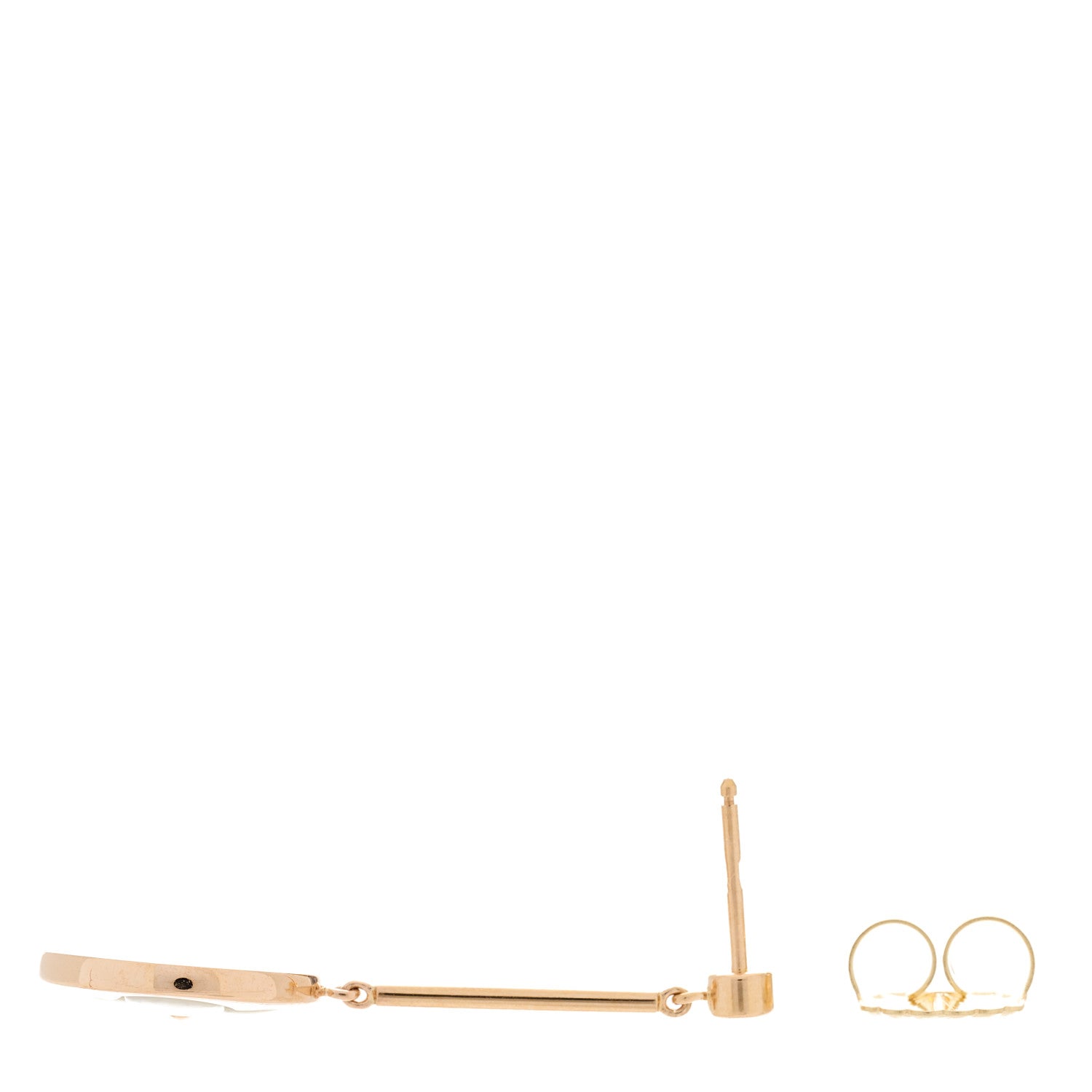 Louis Vuitton 18K Pink Gold Diamond Mother of Pearl Color Blossom Long Single Earring 3 of 4