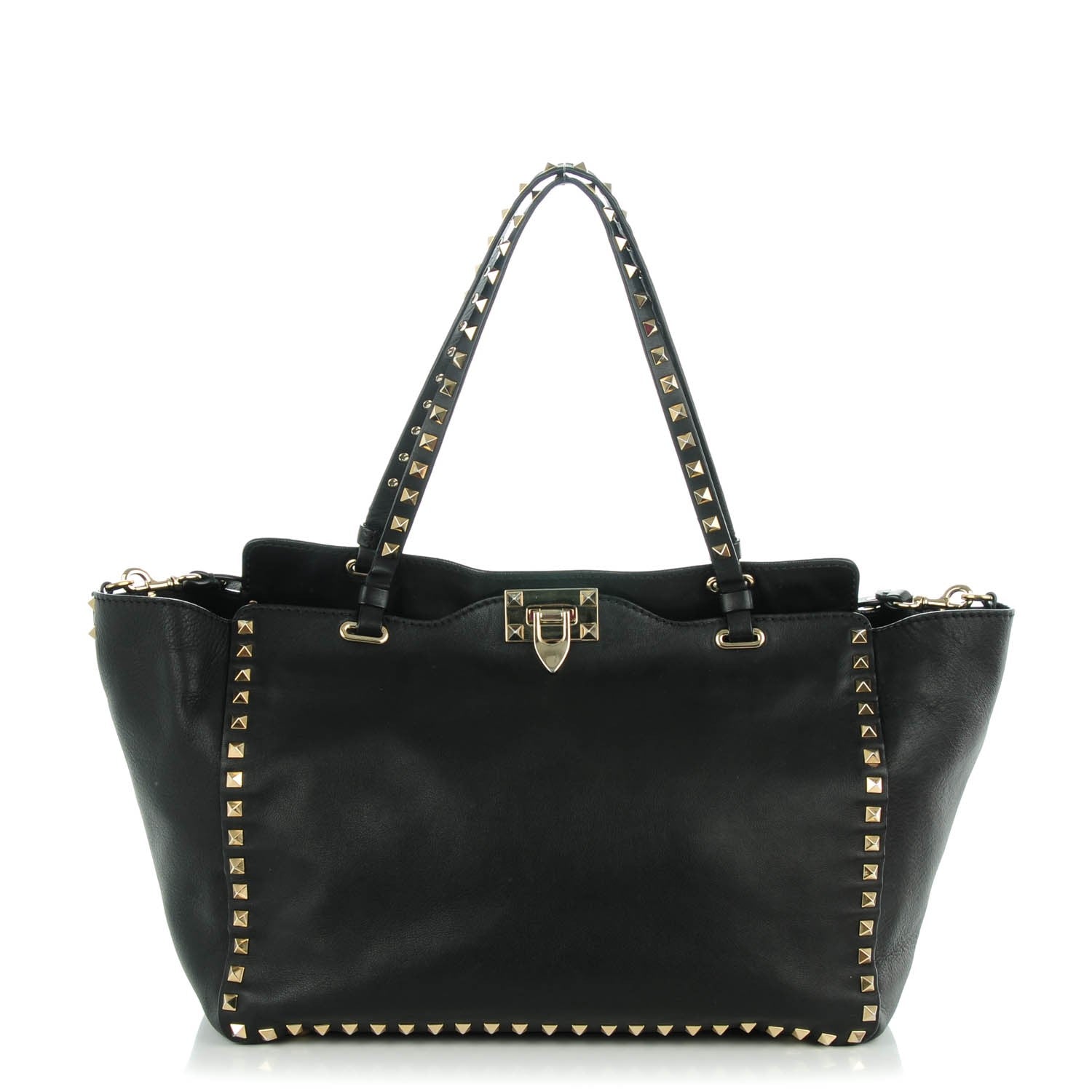 Valentino Garavani Vitello Medium Rockstud Tote Black 1 of 7