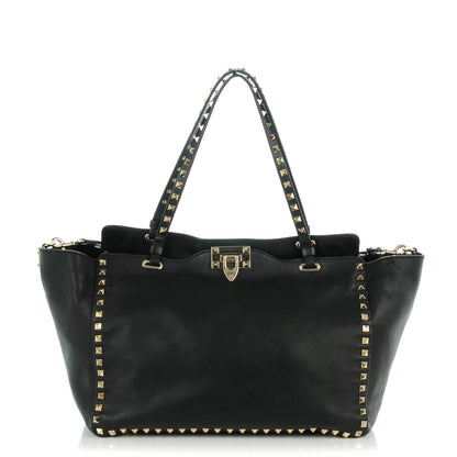 Valentino Garavani Vitello Medium Rockstud Tote Black 1 of 7