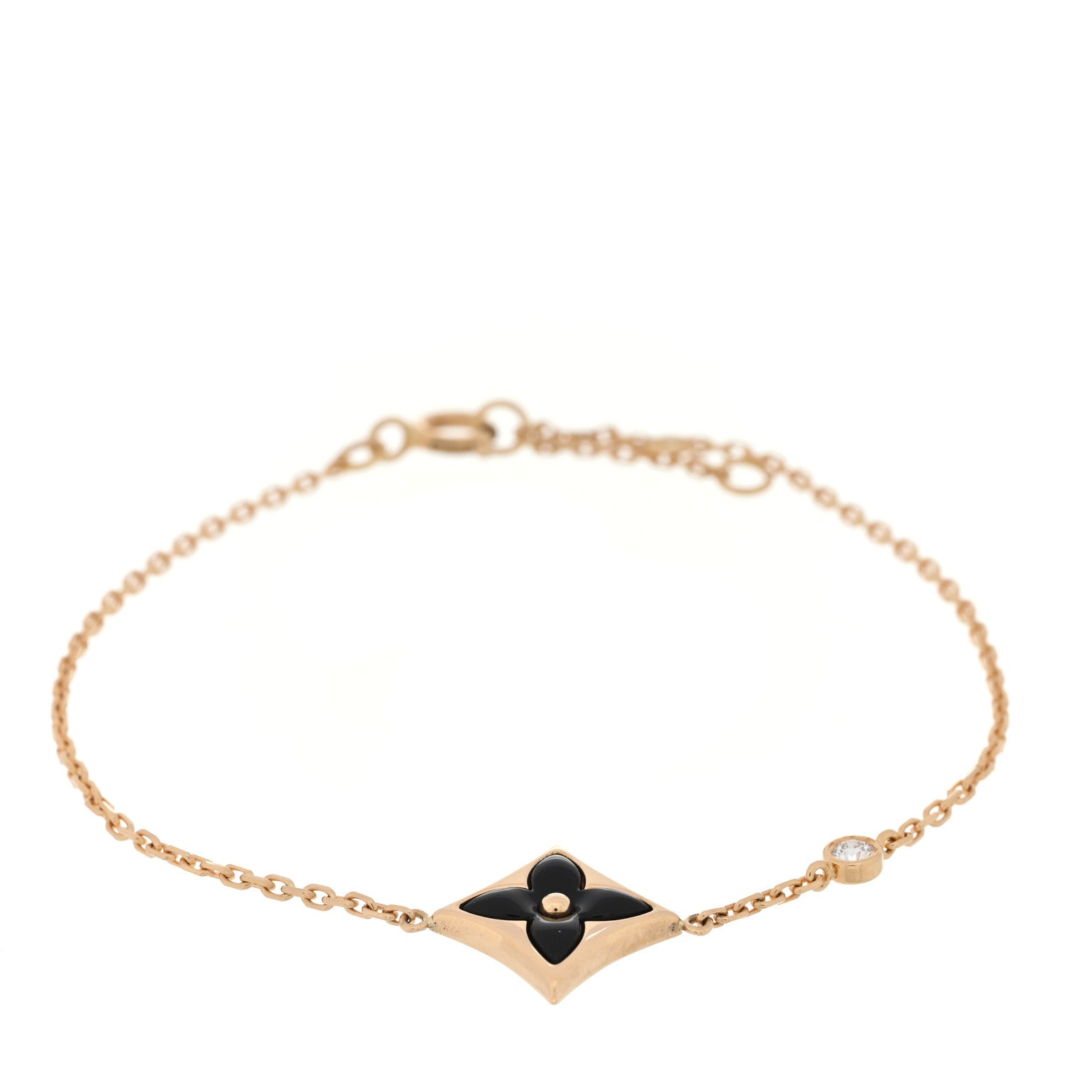 Louis Vuitton 18K Yellow Gold Diamond Black Onyx Color Blossom BB Star Bracelet 1 of 3