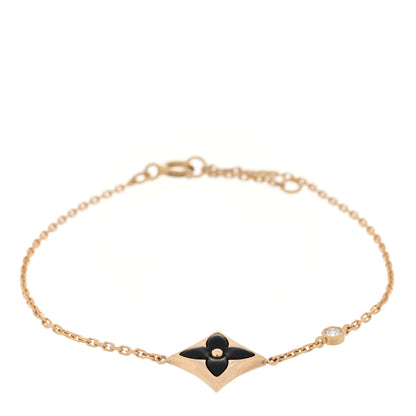 Louis Vuitton 18K Yellow Gold Diamond Black Onyx Color Blossom BB Star Bracelet 1 of 3