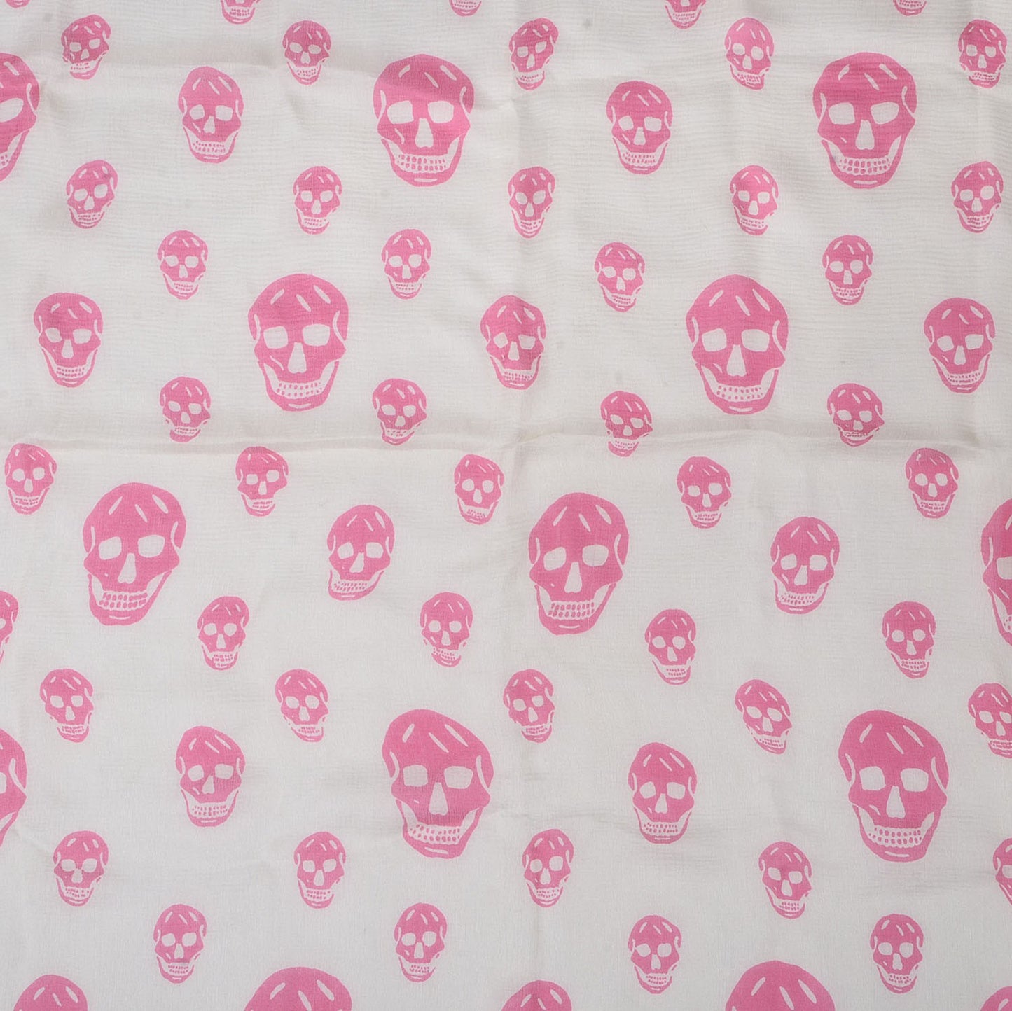 Silk Chiffon Skull Scarf Sun Pink