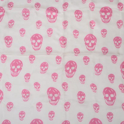 Alexander McQueen Silk Chiffon Skull Scarf Sun Pink 2 of 6