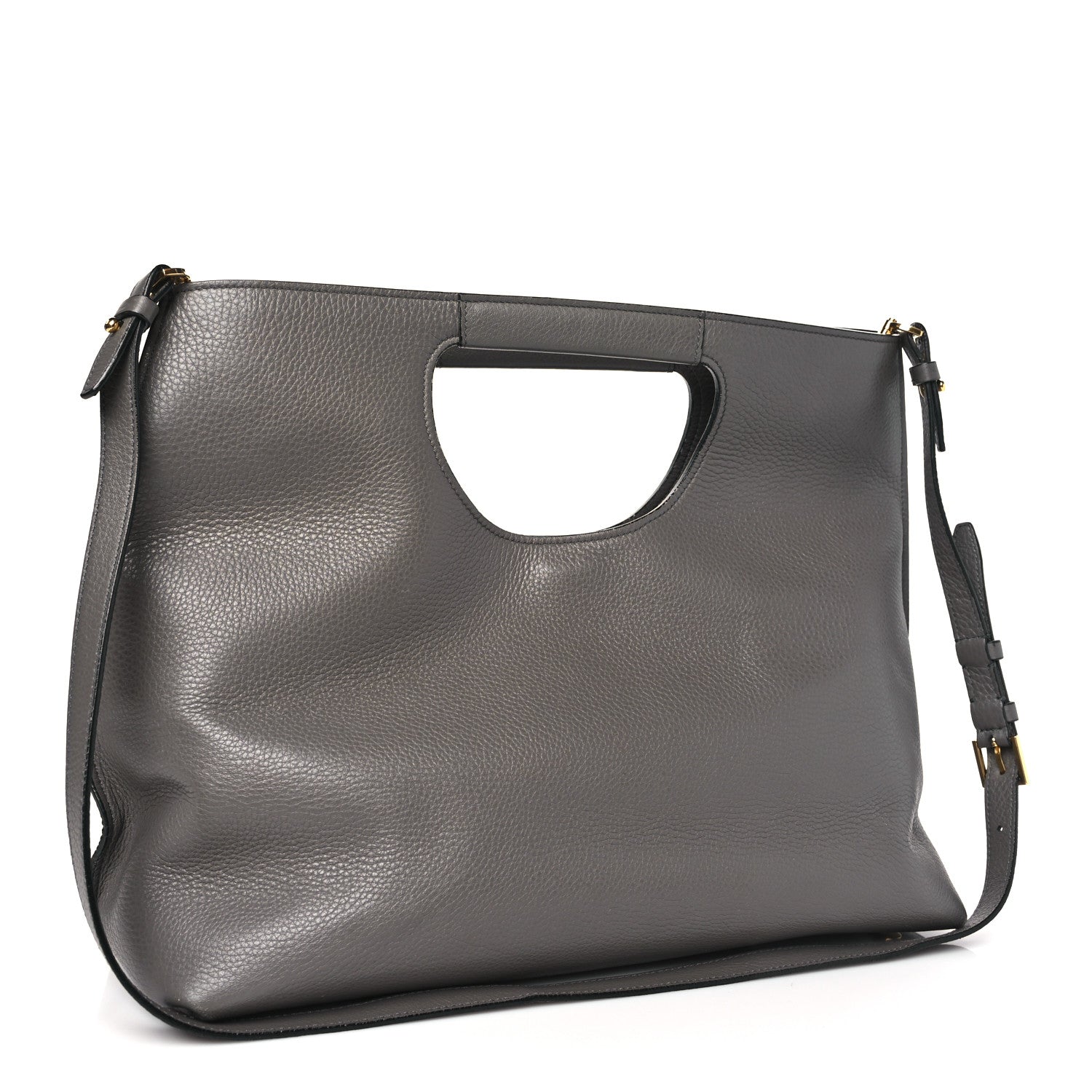 Tom Ford TOM FORD Grained Calfskin Alix Padlock Zip Tote Graphite 4 of 11
