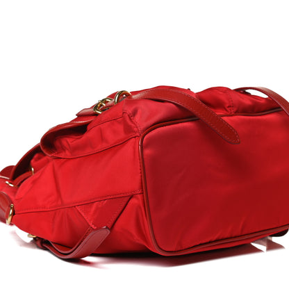 Prada Tessuto Nylon Vitello Backpack Rosso 10 of 14