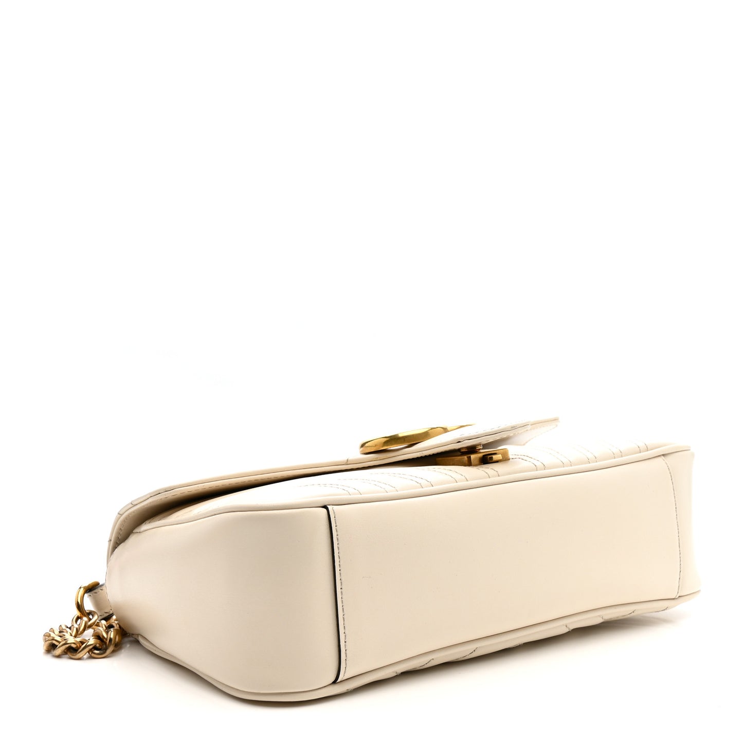 Calfskin Matelasse Small GG Marmont Shoulder Bag White