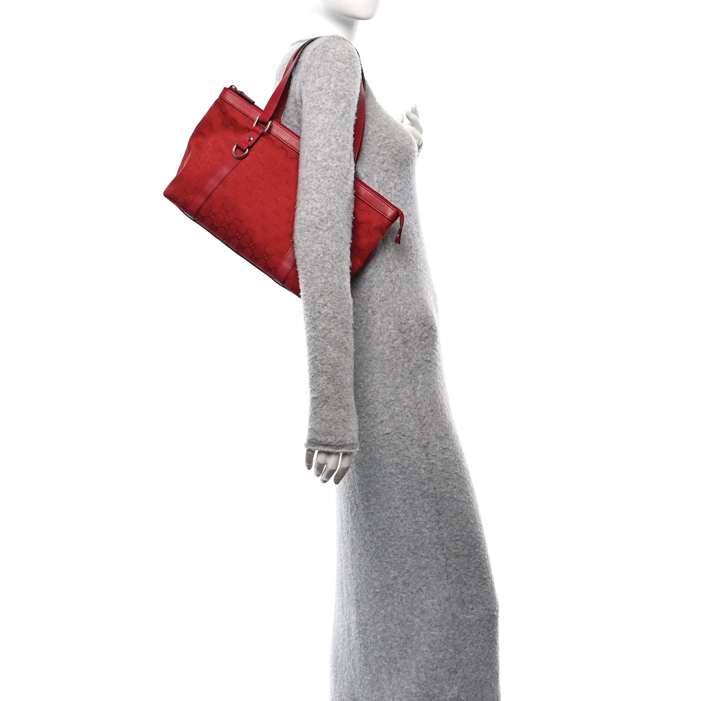 Monogram Abbey Medium Tote  Red