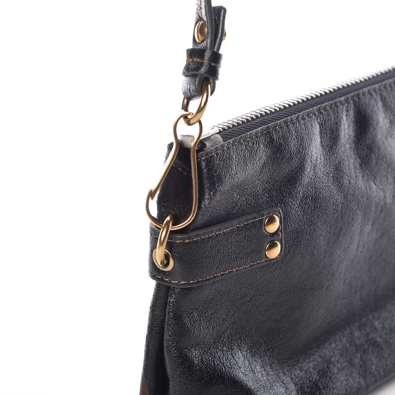 Chloe Sheepskin Embossed Logo Crossbody Black 10 of 11