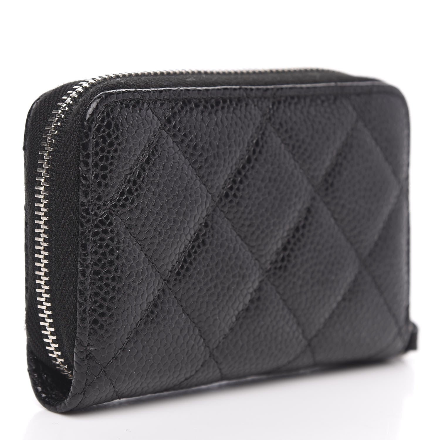 Chanel Caviar Quilted Zip Coin Purse Black 3 of 8