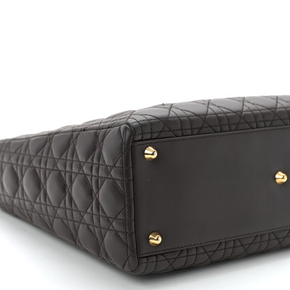 Christian Dior Lambskin Cannage Large Lady Dior Brown 9 of 10