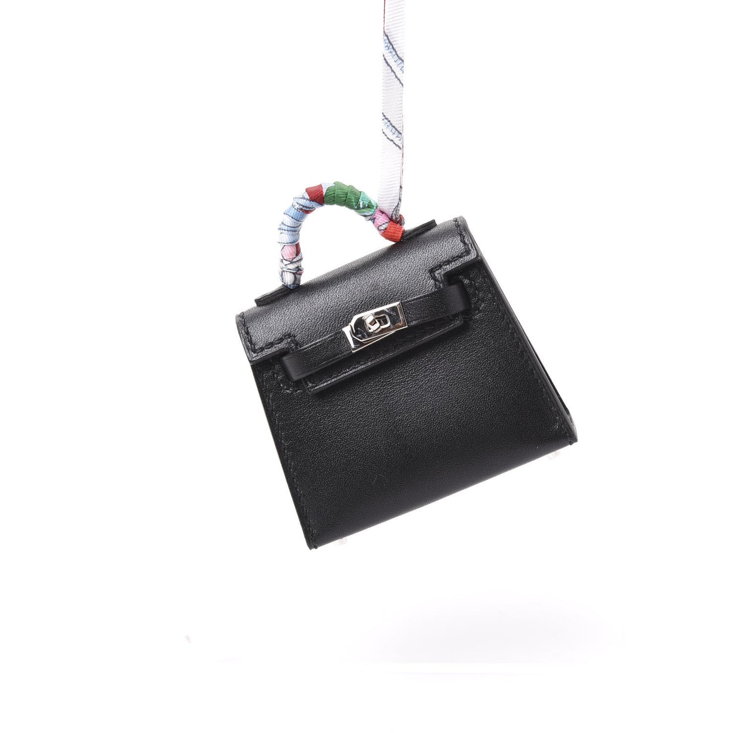 Tadelakt Mini Kelly Twilly Bag Charm Black