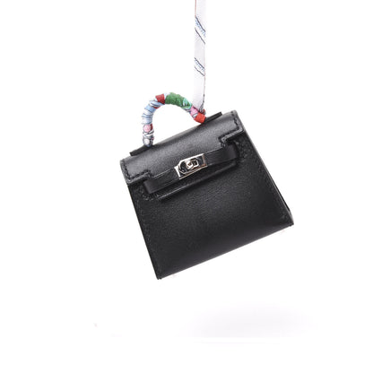 Hermes Tadelakt Mini Kelly Twilly Bag Charm Black 2 of 5