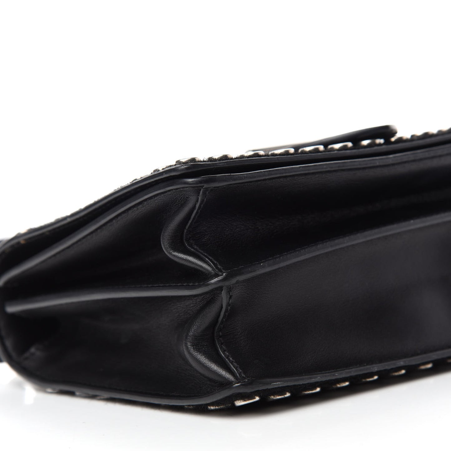 Calf Hair City Calfskin Studded Cahier Bag Black