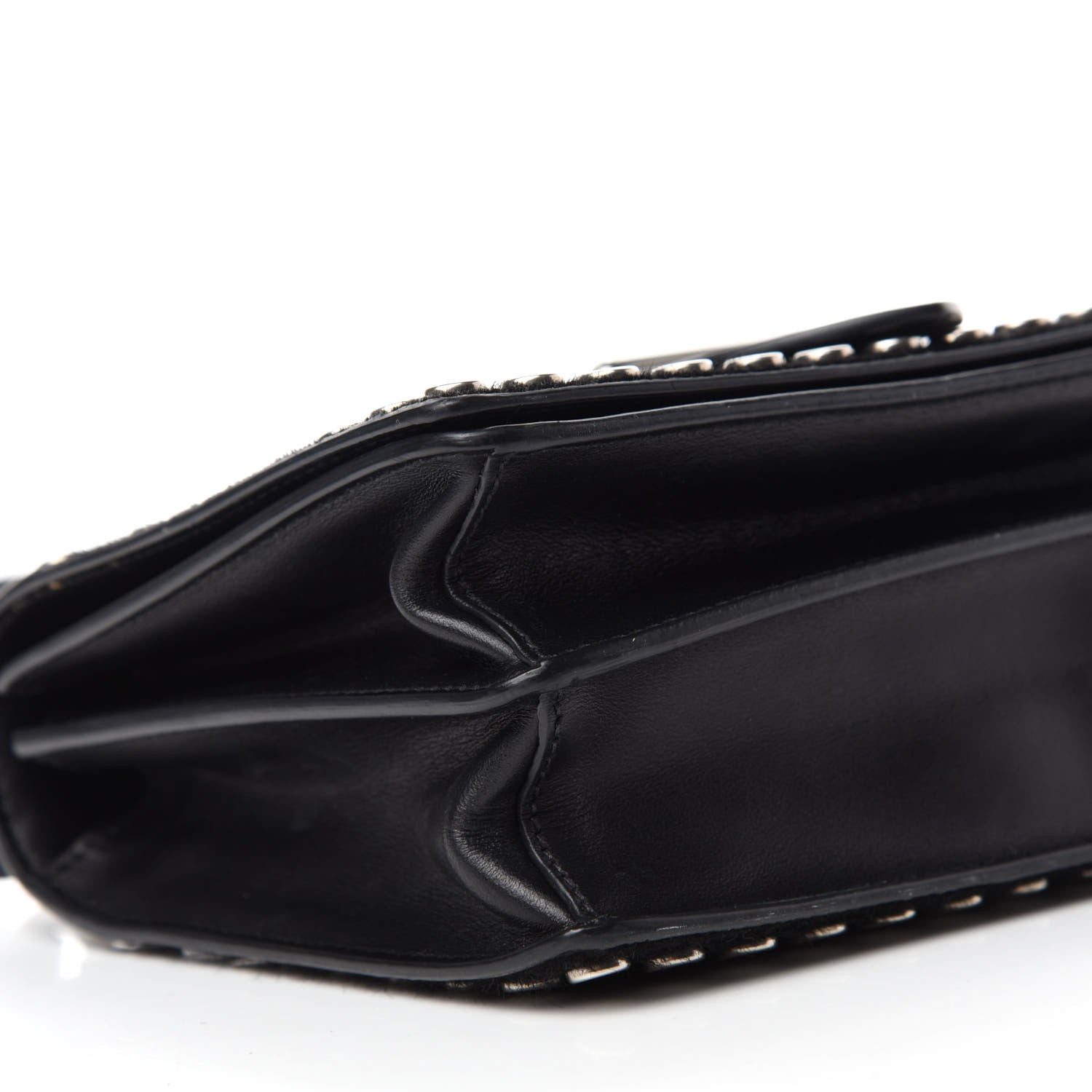 Prada Calf Hair City Calfskin Studded Cahier Bag Black 6 of 12