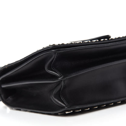 Prada Calf Hair City Calfskin Studded Cahier Bag Black 6 of 12