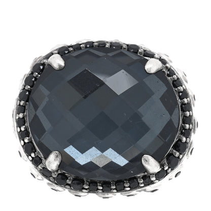 John Hardy Sterling Silver Hematite Quartz Spinel Batu Bamboo Ring 55 7.25 1 of 5