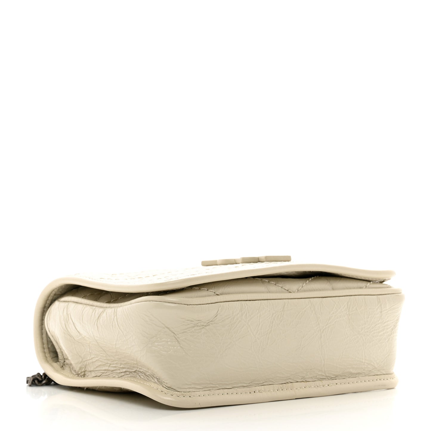 Crinkled Calfskin Matelasse Monogram Niki Chain Wallet Crema Soft