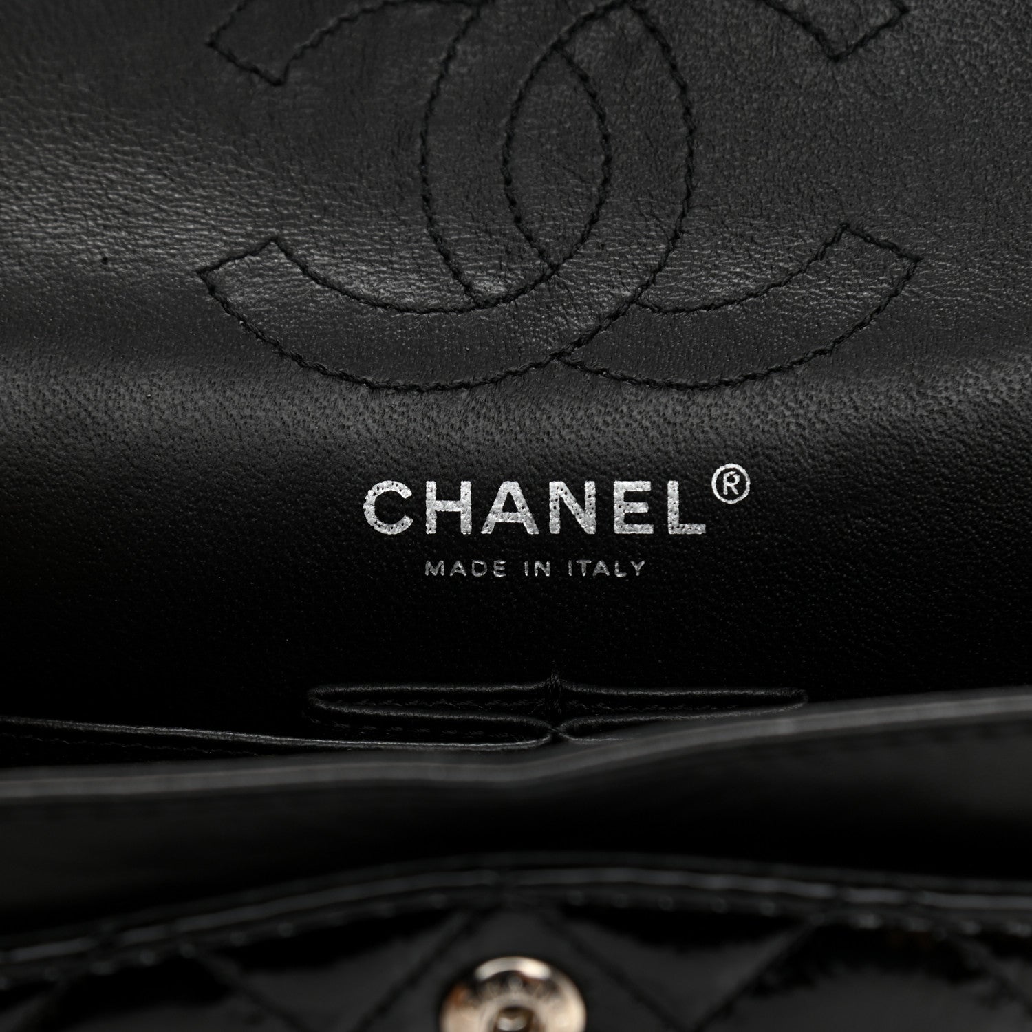 Chanel Crinkled Patent Quilted 2.55 Reissue 224 Flap Black 6 of 10