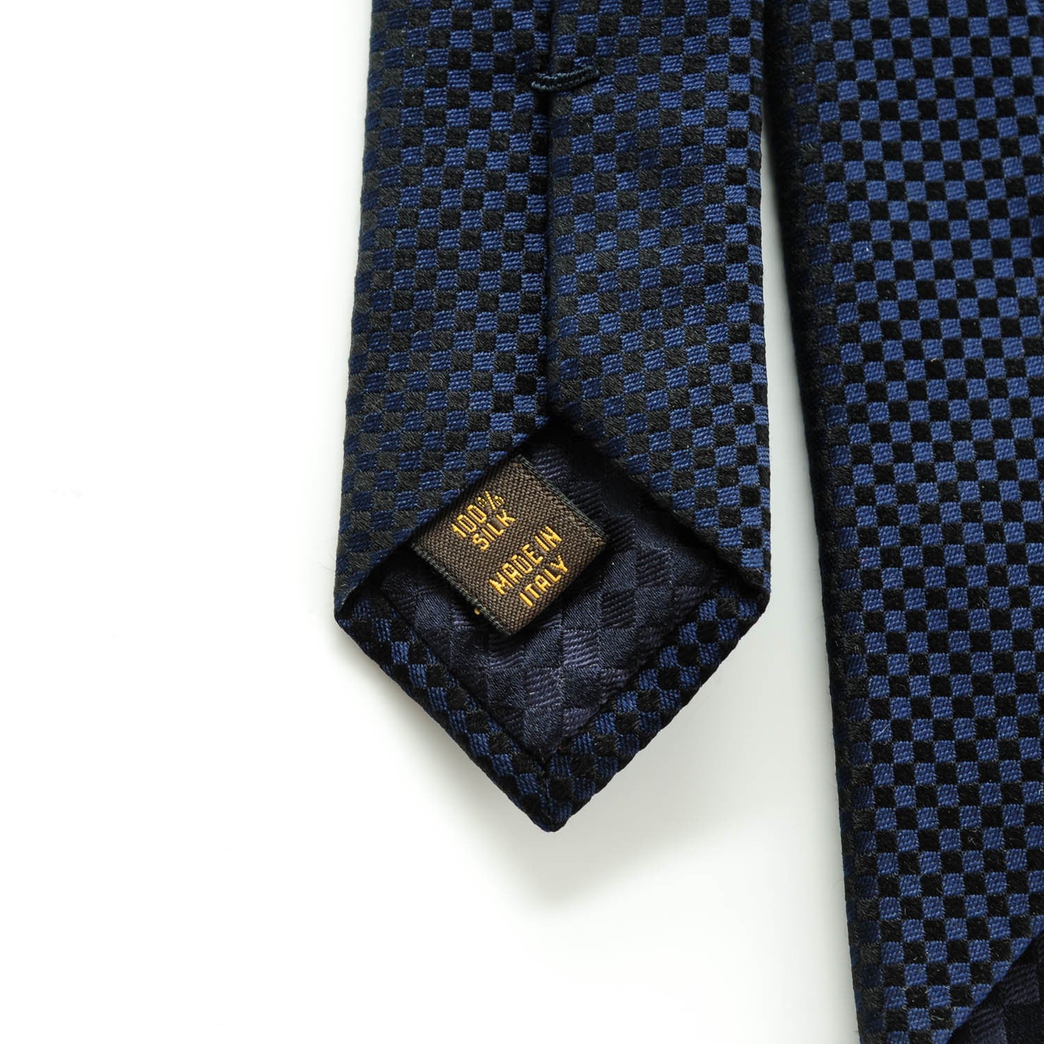 Louis Vuitton Damier Mens Neck Tie Blue 4 of 5