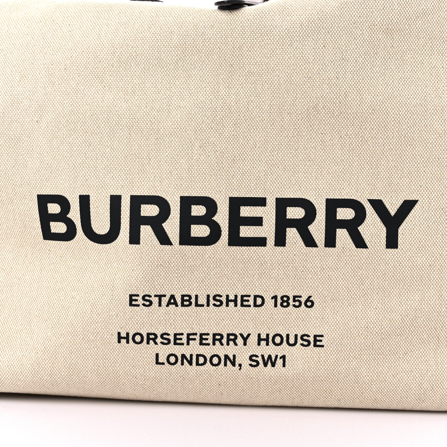 Burberry Cotton Canvas Calfskin Large Soft Belted Tote Bag Natural 7 of 11