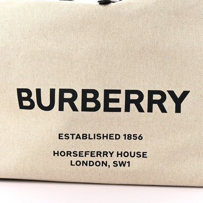 Burberry Cotton Canvas Calfskin Large Soft Belted Tote Bag Natural 7 of 11