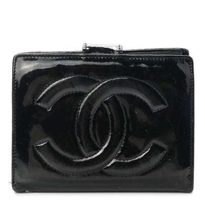 Chanel Patent Timeless CC Compact French Wallet Black 1 of 13