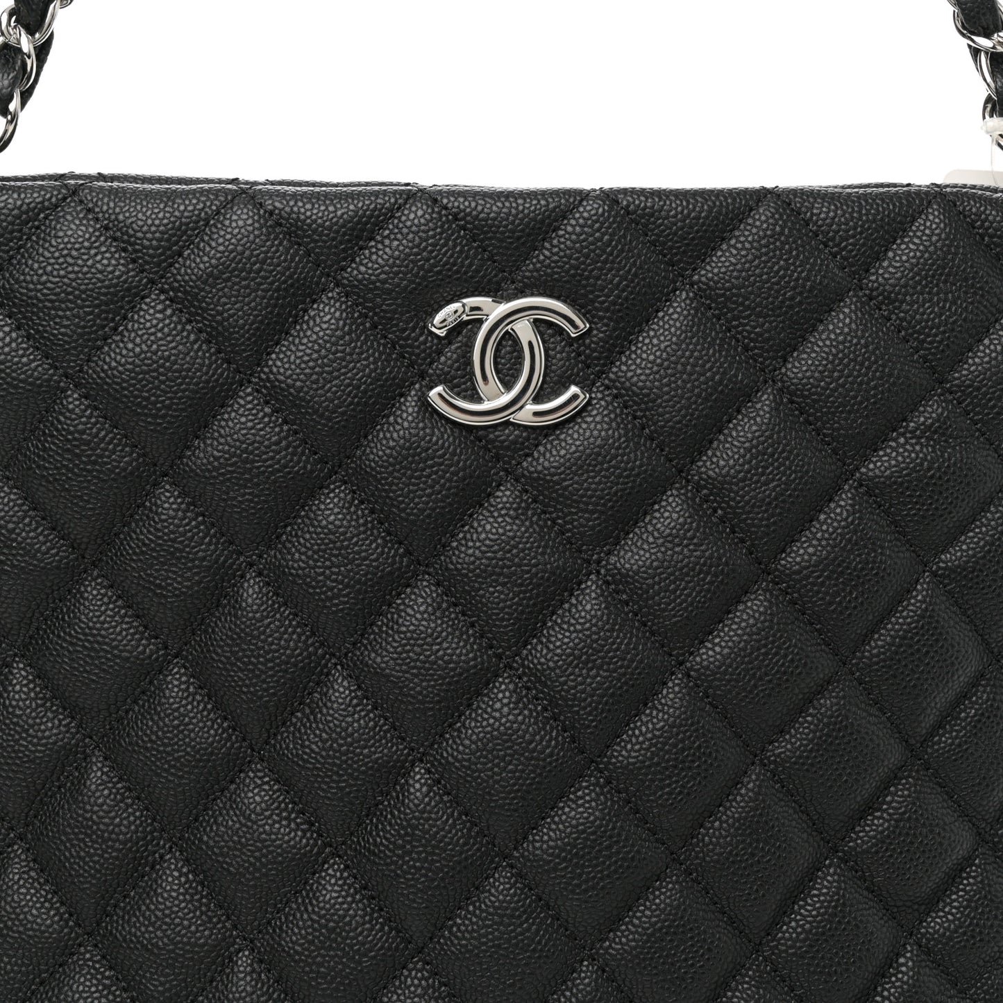 Caviar Quilted Easy Zip Tote Black