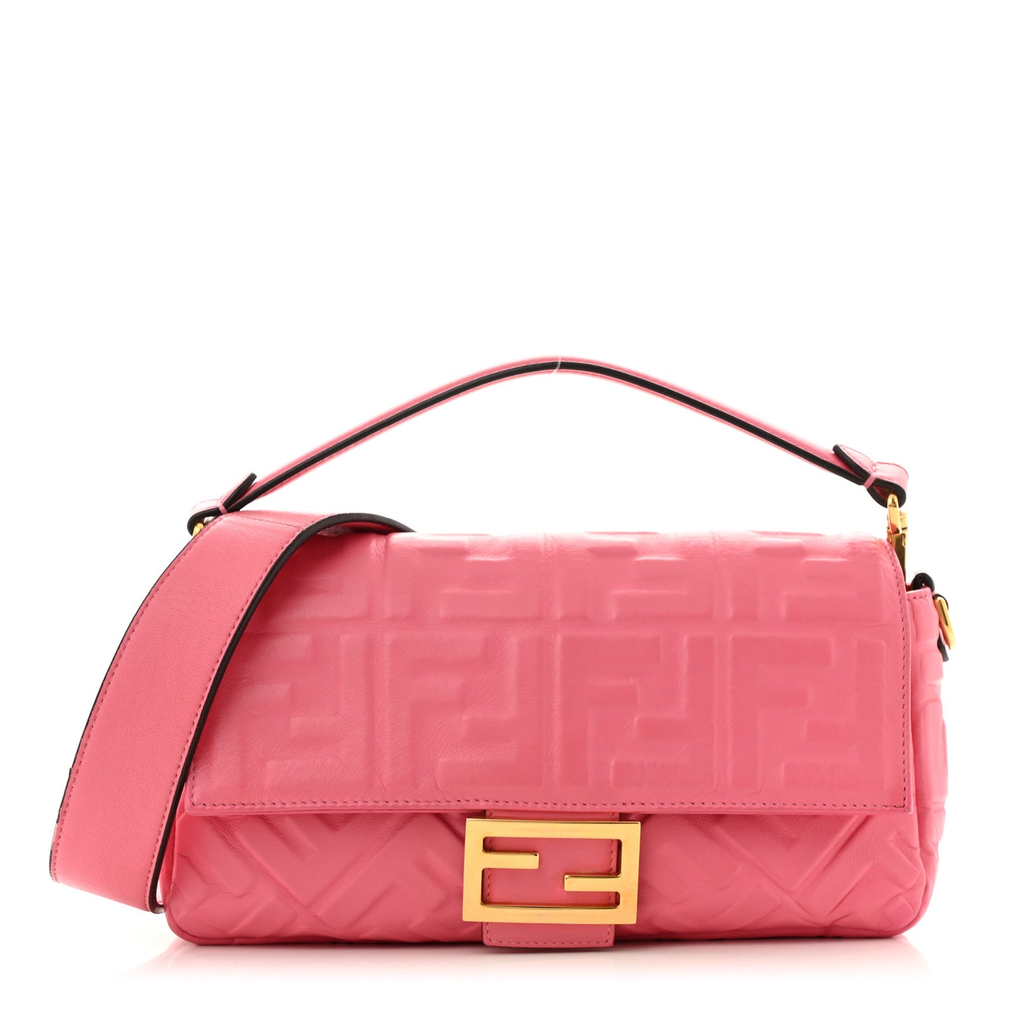 Nappa FF 1974 Embossed Baguette Rosa Fluo