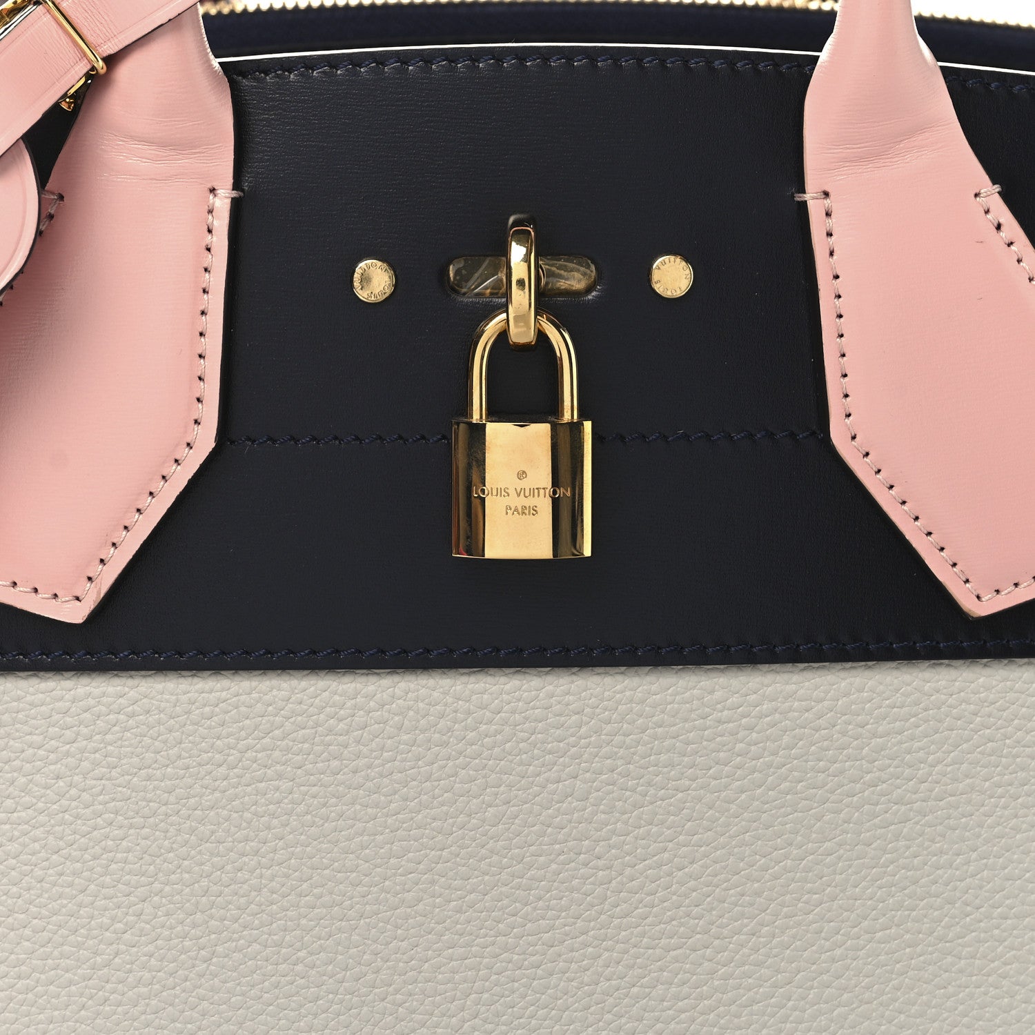 Louis Vuitton Calfskin City Steamer MM Gris Antartica Navy Rose Doux 7 of 12