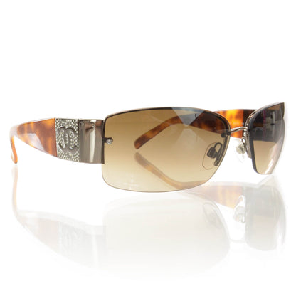 Chanel Tortoise Crystal CC Sunglasses 4117 B 1 of 7