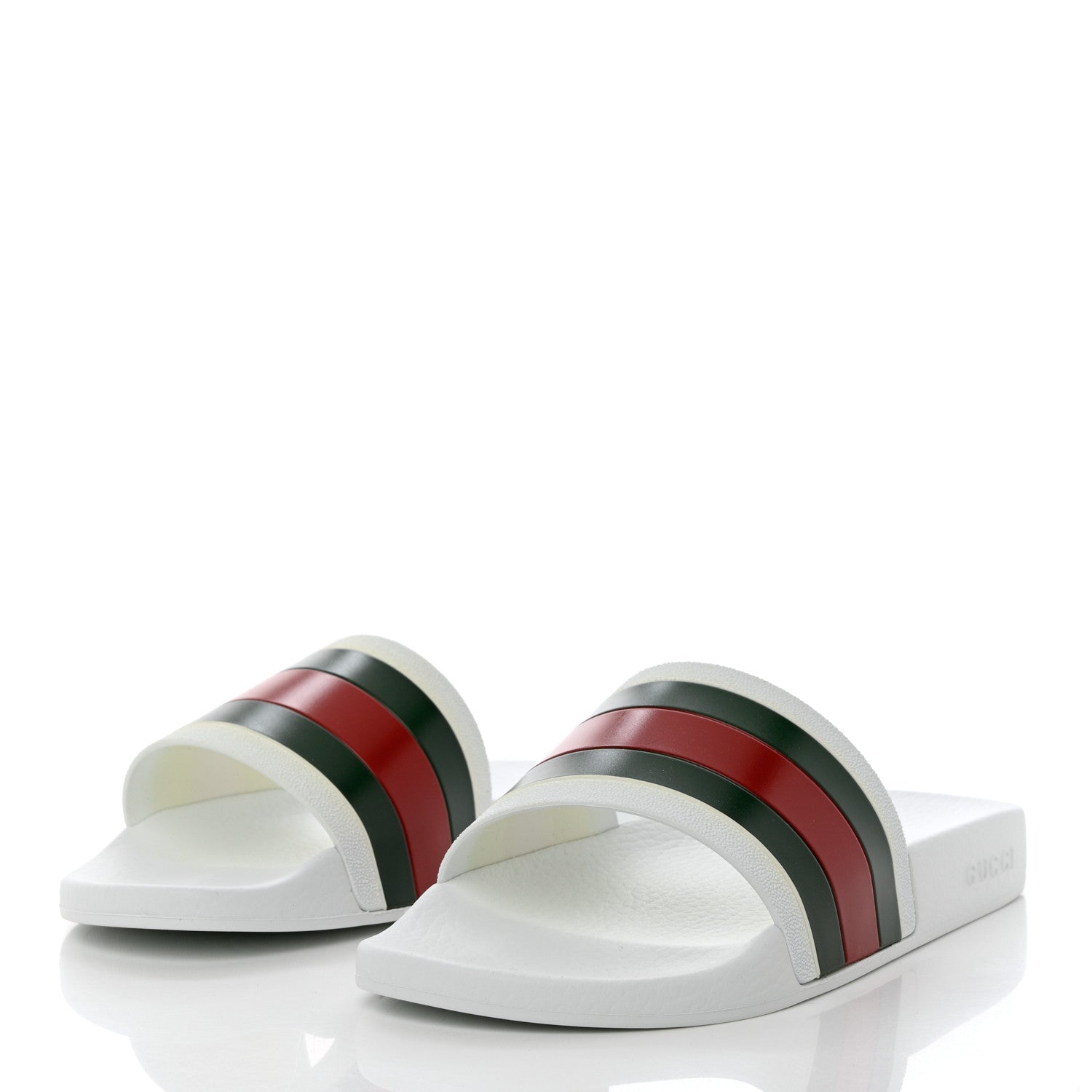 Gucci Rubber Web Mens Pool Slide Sandals 8 Great White 3 of 10